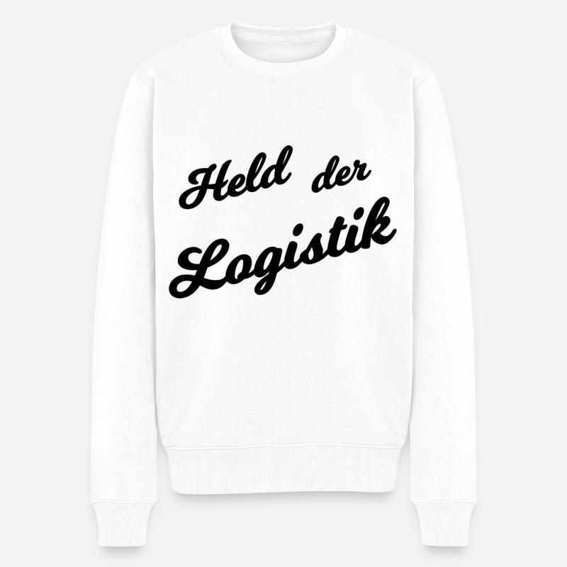 Helden aus der Logistik - Männer Premium Bio Pullover - Weiß