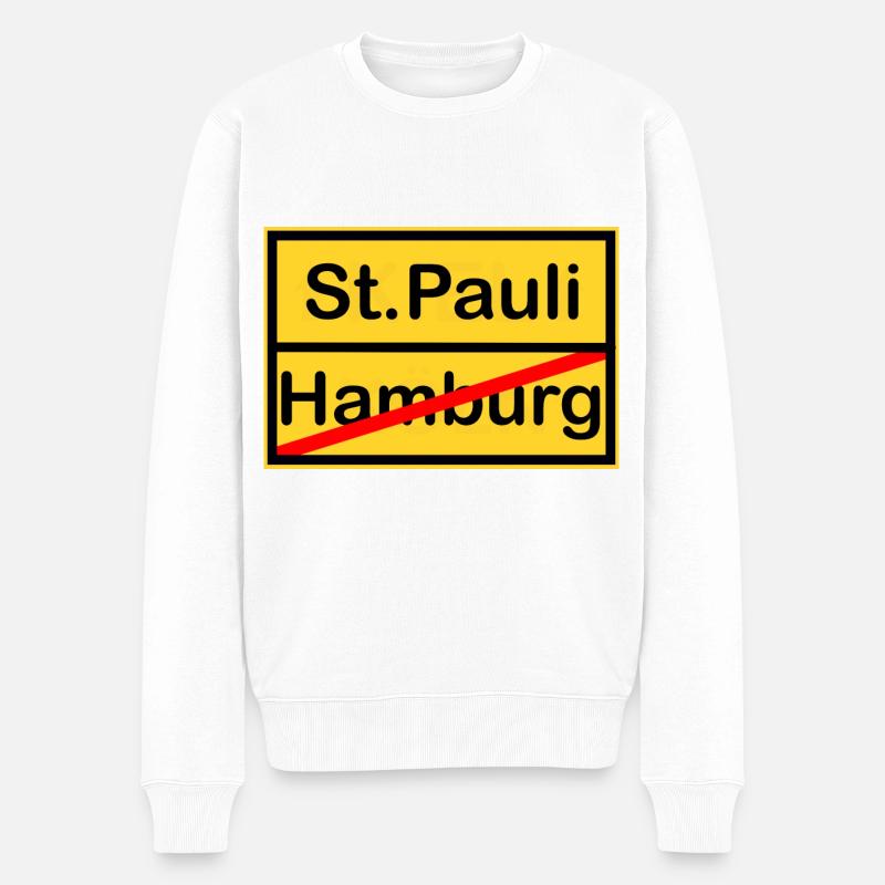 Die Pauli Unterstützer - Männer Premium Bio Pullover - Weiß
