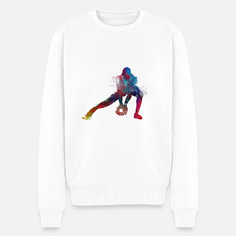 Baseballspieler - Männer Premium Bio Pullover - Weiß