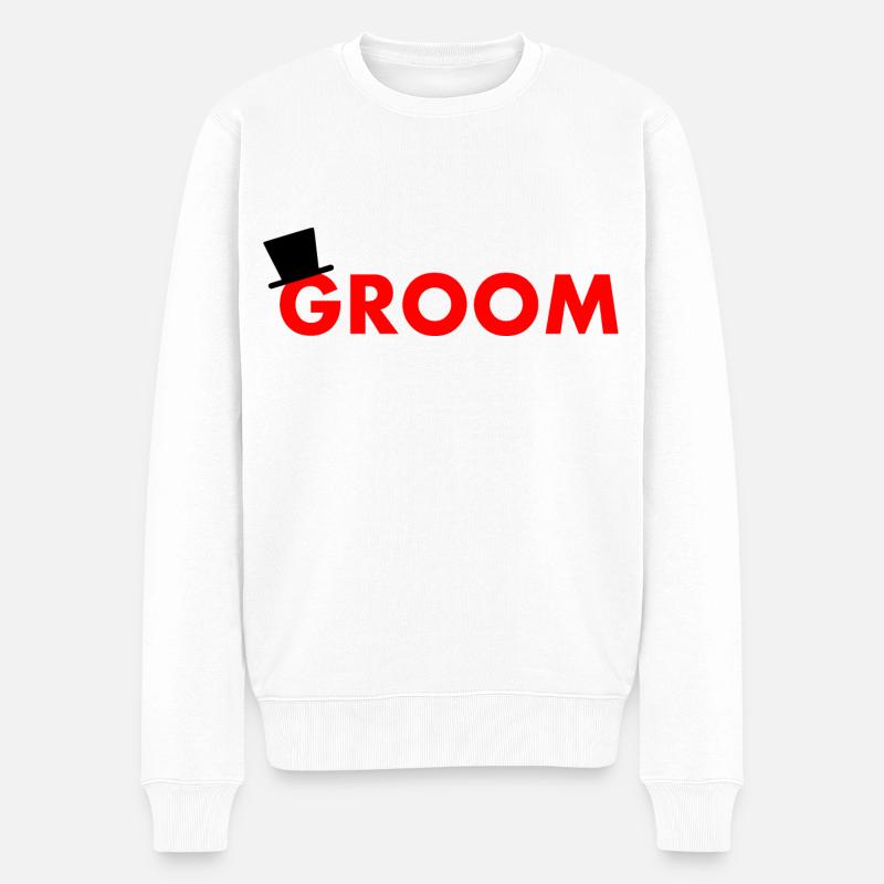 Groom - Männer Premium Bio Pullover - Weiß