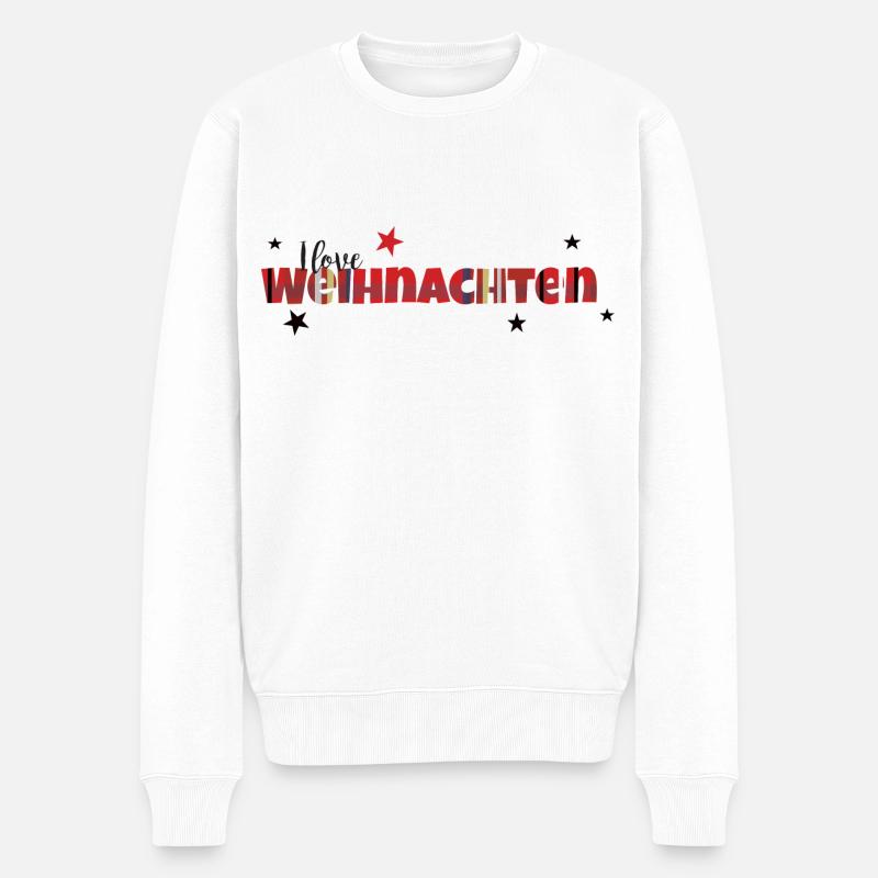 Weihnachtspulli I love Weihnachten Christmas - Männer Premium Bio Pullover - Weiß