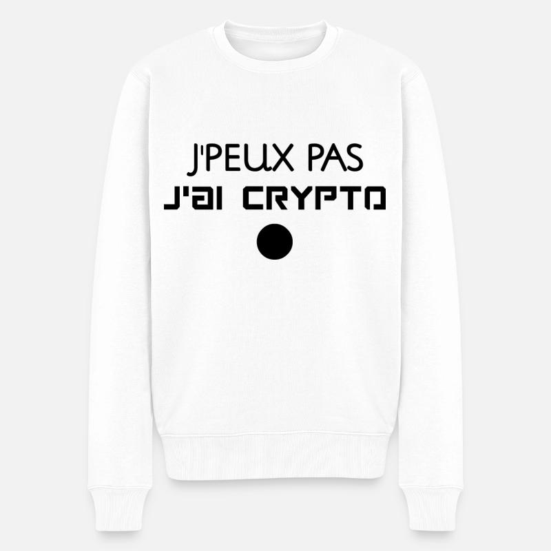J'Peux Pas J'ai Crypto - Pull Premium bio Homme - blanc
