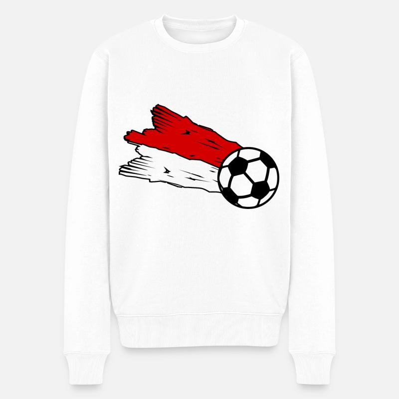 Die Polen Unterstützer - Männer Premium Bio Pullover - Weiß