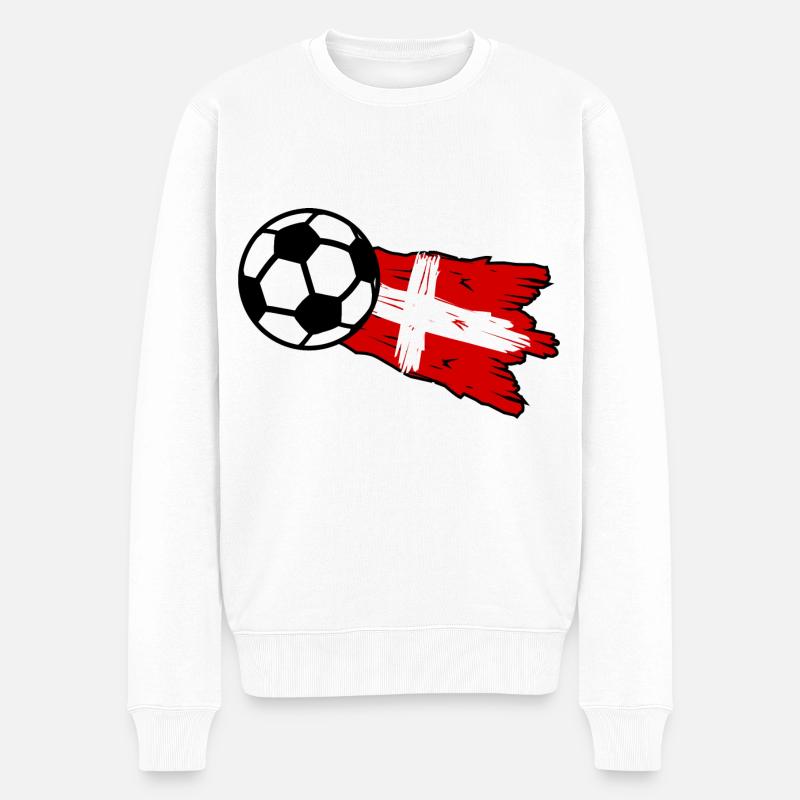Dänemark Fußball Fans - Männer Premium Bio Pullover - Weiß