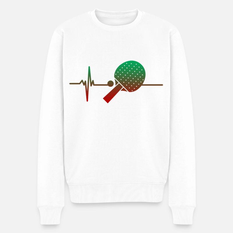 Tischtennisschläger Freizeitgeschenk Tischtennisspieler - Männer Premium Bio Pullover - Weiß