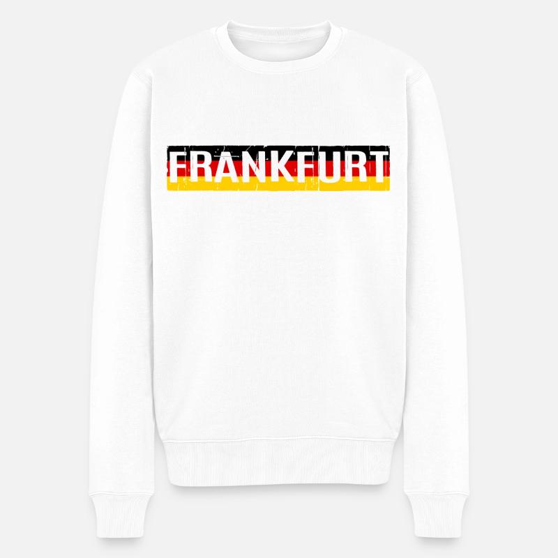 FRANKFURT DEUTSCHLAND GERMANY MAINMETROPOLE HESSEN - Männer Premium Bio Pullover - Weiß