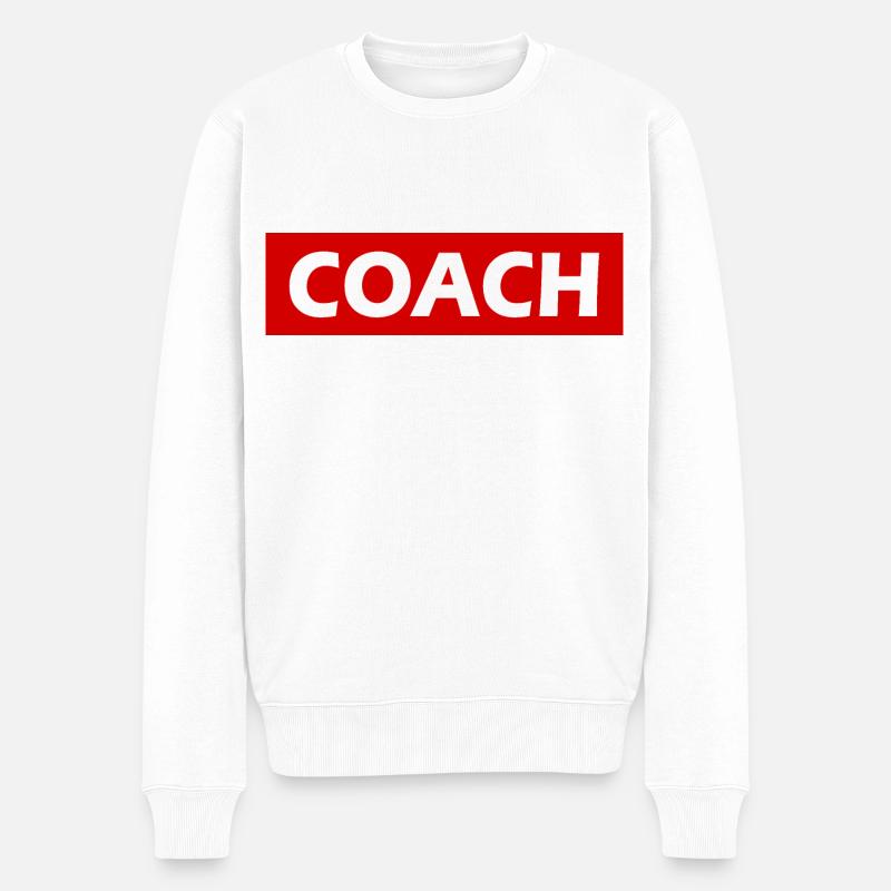 Coach - Männer Premium Bio Pullover - Weiß