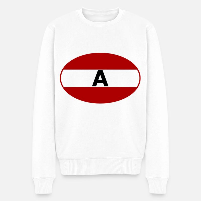 Auto Aufkleber Österreich - Männer Premium Bio Pullover - Weiß