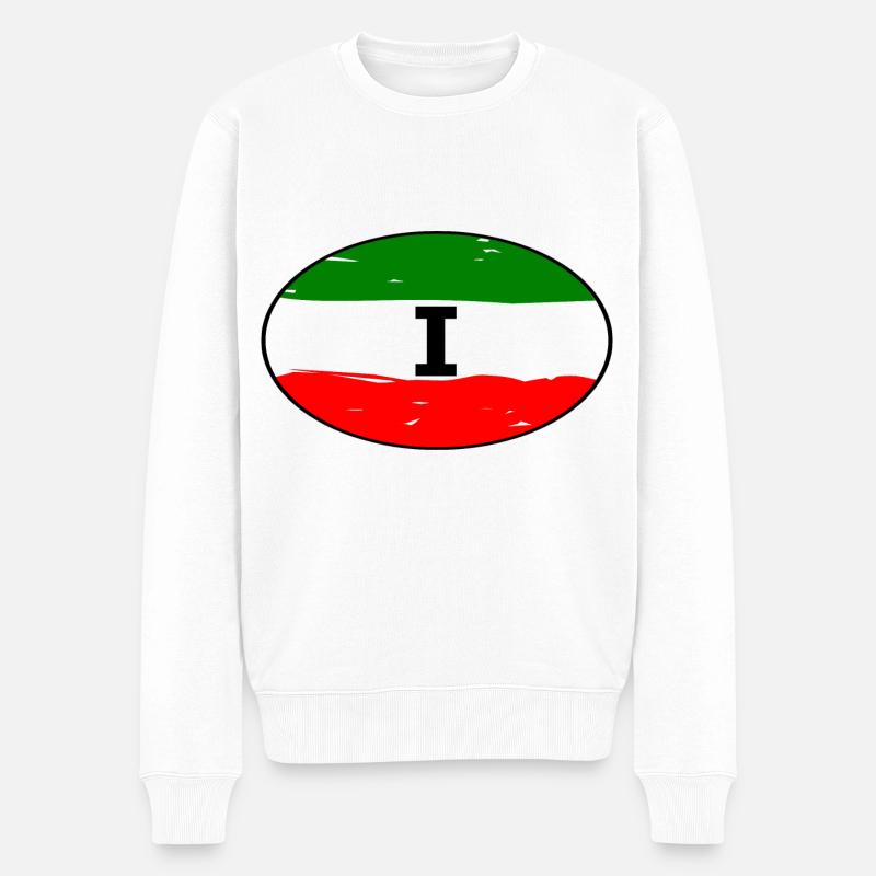 Italien Aufkleber - Männer Premium Bio Pullover - Weiß