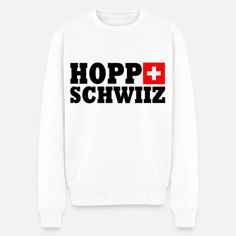 Hopp schwiiz - Männer Premium Bio Pullover - Weiß