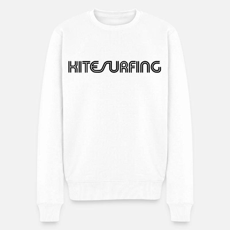Kitesurfing Logo - Männer Premium Bio Pullover - Weiß