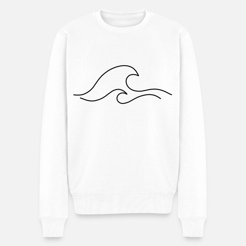 wellen - Männer Premium Bio Pullover - Weiß