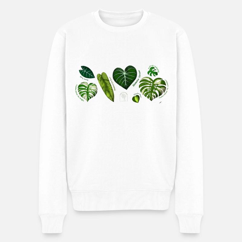 Botanical Strip - Pull Premium bio Homme - blanc