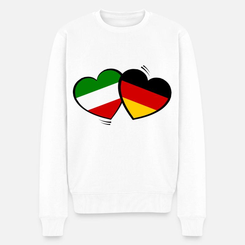 Deutsch italienische Partner - Männer Premium Bio Pullover - Weiß