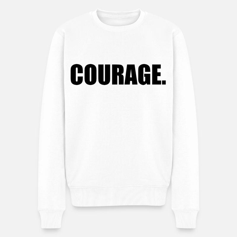 Courage - Pull Premium bio Homme - blanc