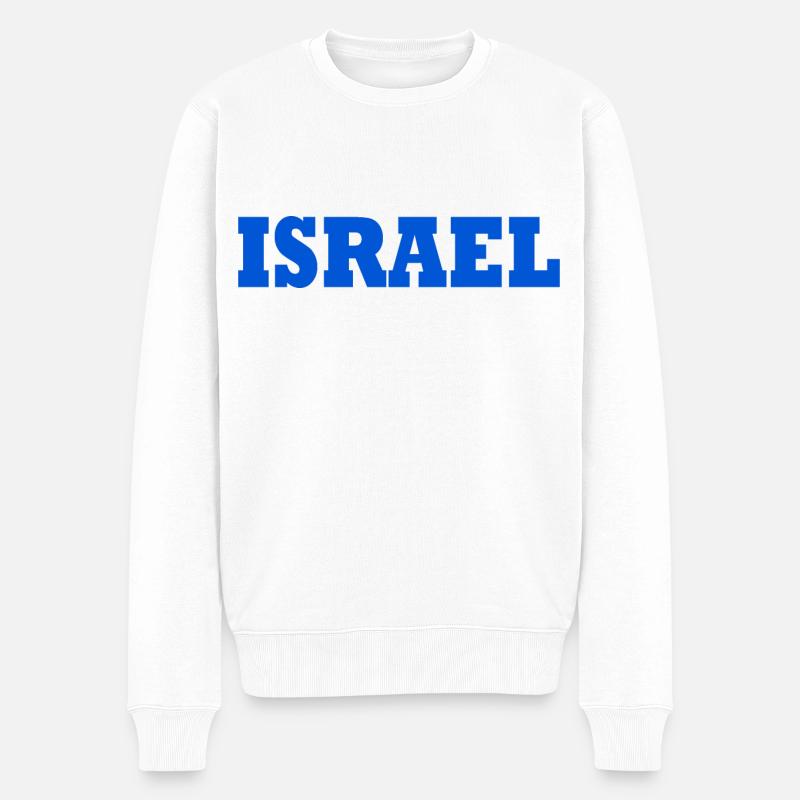 Israel - Männer Premium Bio Pullover - Weiß