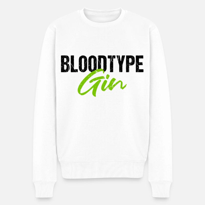 Groupe sanguin Gin Gin Lovers - Pull Premium bio Homme - blanc