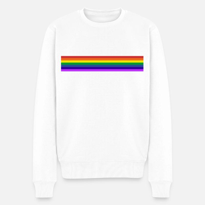 drapeau arc en ciel - Pull Premium bio Homme - blanc