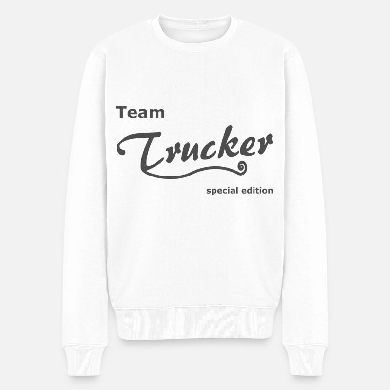 Trucker Team - Männer Premium Bio Pullover - Weiß