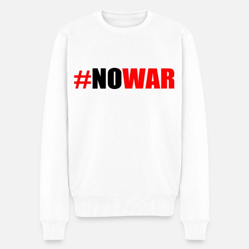 No war - Männer Premium Bio Pullover - Weiß