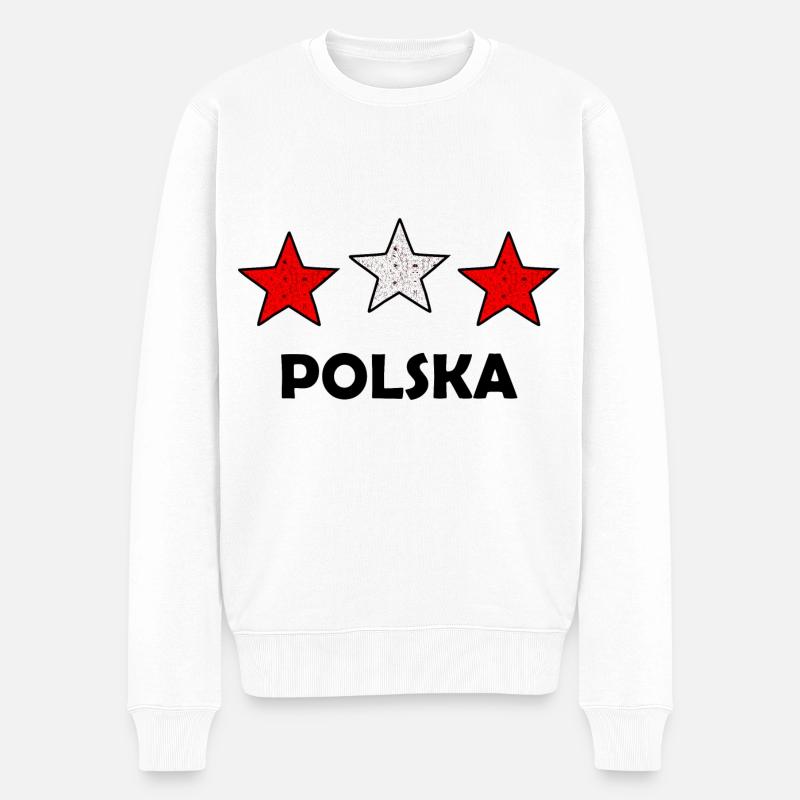 Polska - Männer Premium Bio Pullover - Weiß