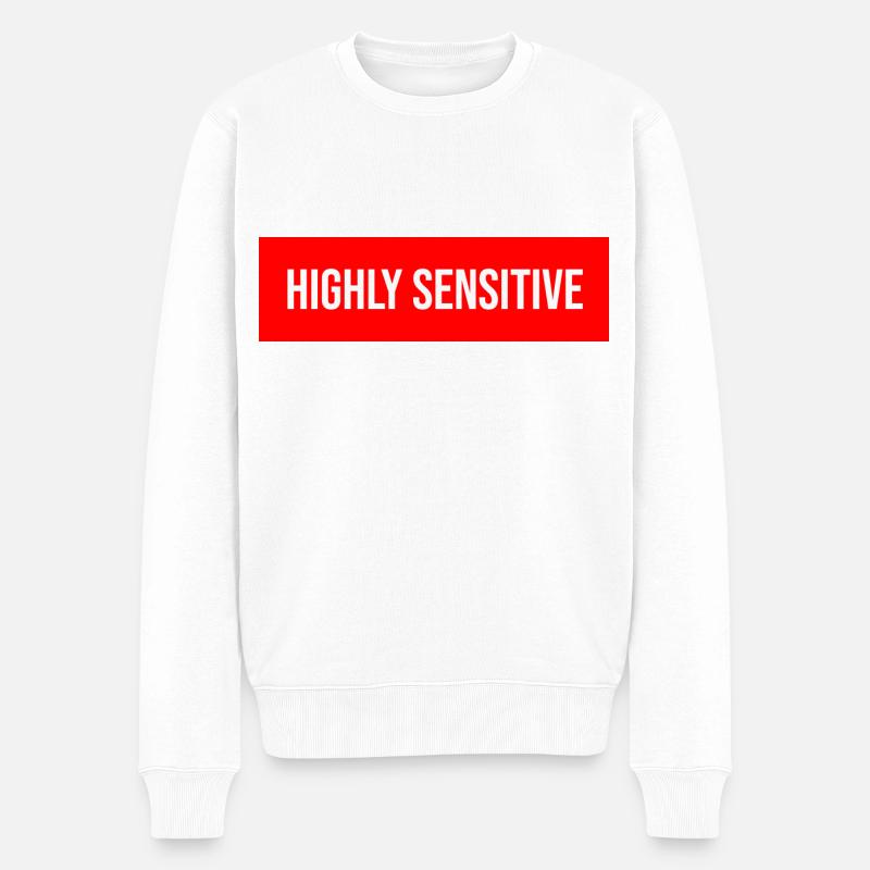 Highly Sensitive - Männer Premium Bio Pullover - Weiß