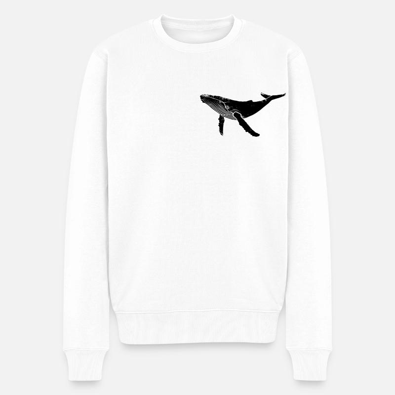 Wal - Buckelwal - Meeressäuger - Geschenk - Männer Premium Bio Pullover - Weiß