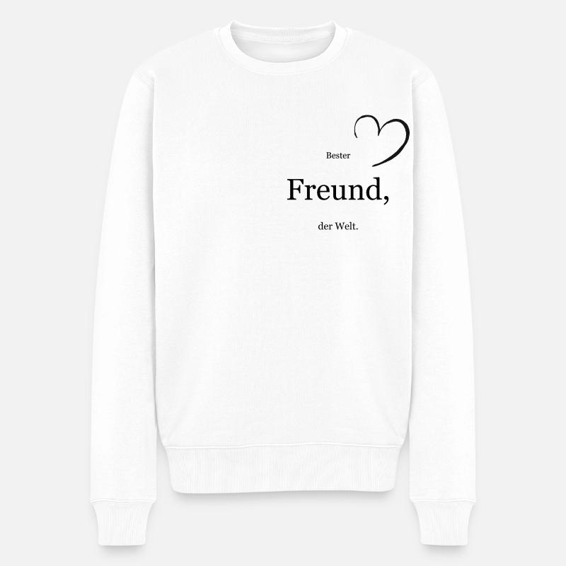 Bester Freund - Männer Premium Bio Pullover - Weiß