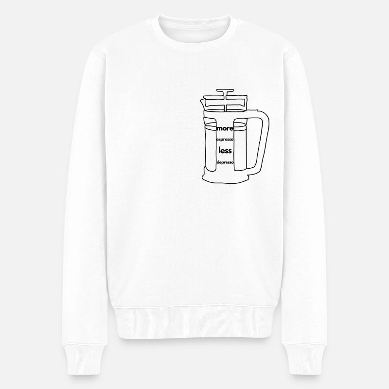 Espresso - French Press - Männer Premium Bio Pullover - Weiß