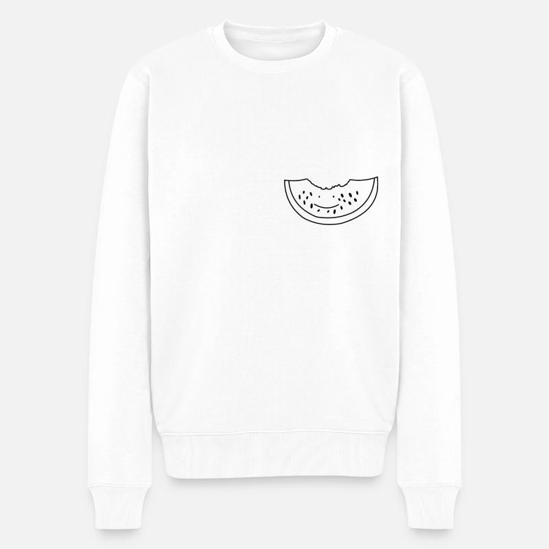 Happy Melon - Männer Premium Bio Pullover - Weiß