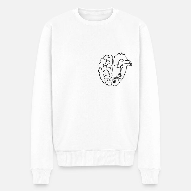 Heart and Mind - Männer Premium Bio Pullover - Weiß