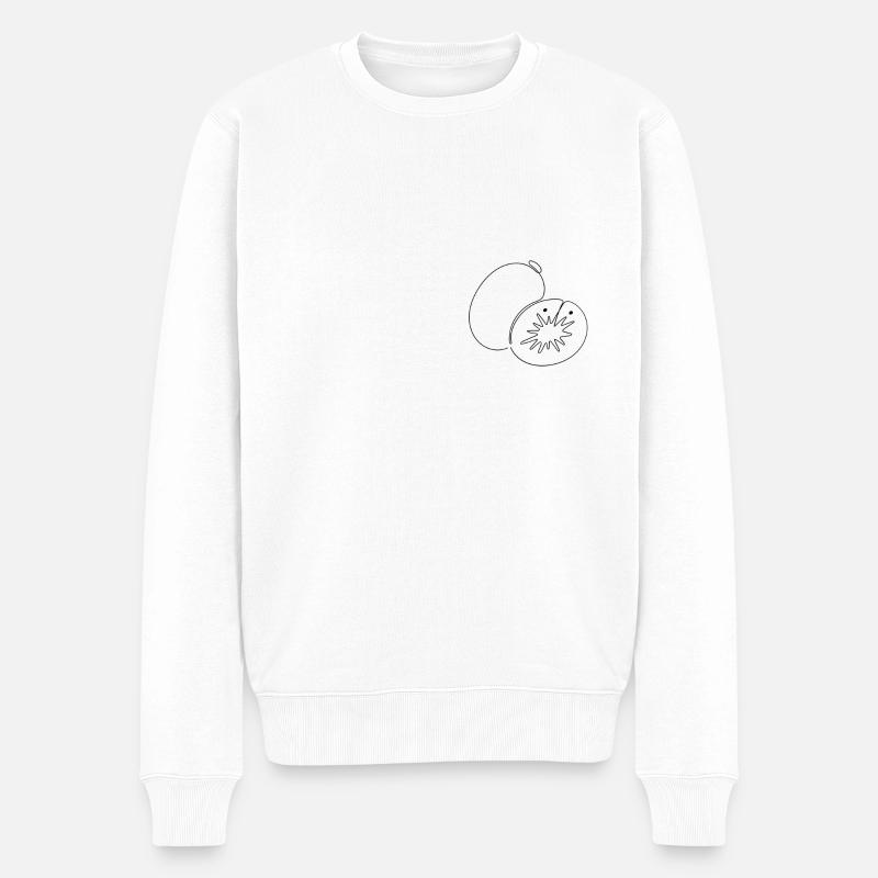 Happy Kiwi - Männer Premium Bio Pullover - Weiß