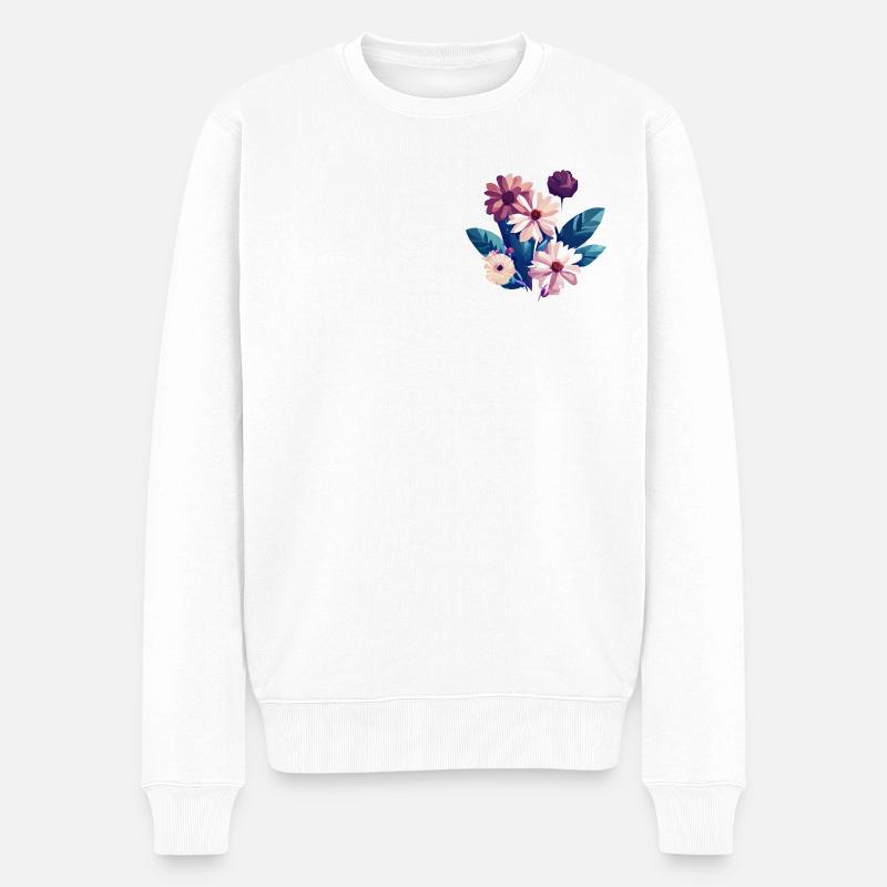 Blumen Blumenstrauß Floristik Gärtnerei - Männer Premium Bio Pullover - Weiß