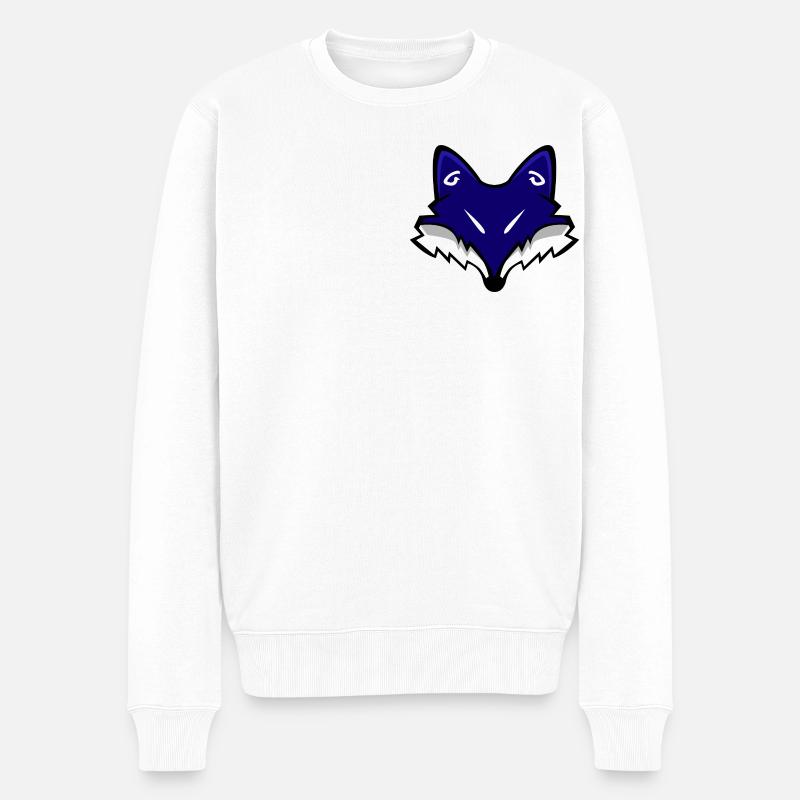 La Tête du Renard Bleu - Pull Premium bio Homme - blanc
