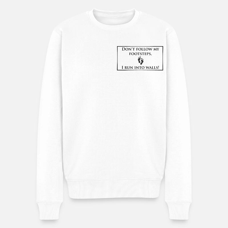 Footsteps black - Männer Premium Bio Pullover - Weiß
