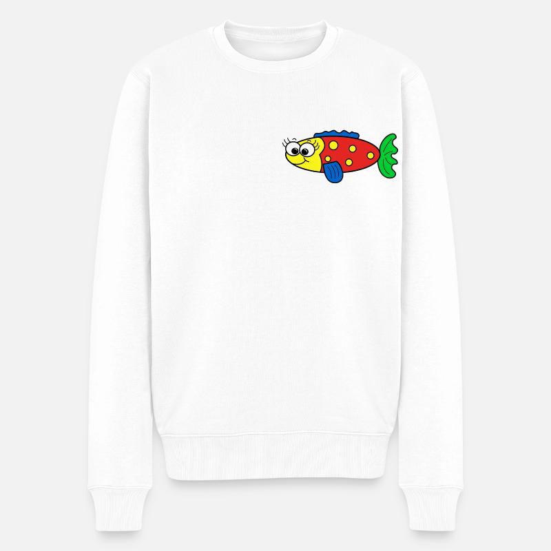 Fisch - Männer Premium Bio Pullover - Weiß