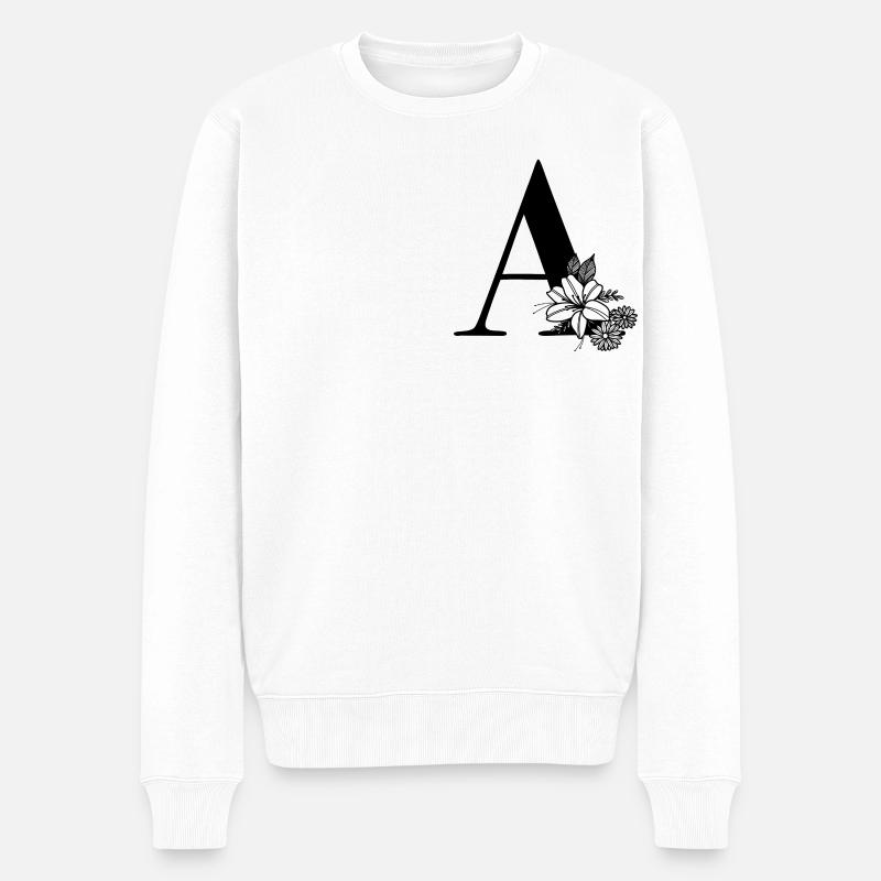 Lettre A - Pull Premium bio Homme - blanc