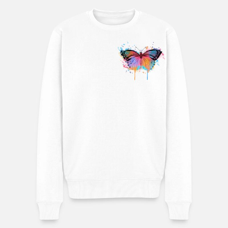 Papillon avec dégradé - Pull Premium bio Homme - blanc