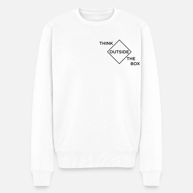 OUTSIDE THE BOX | THINKING | DIFFERENT | CHANGE - Männer Premium Bio Pullover - Weiß