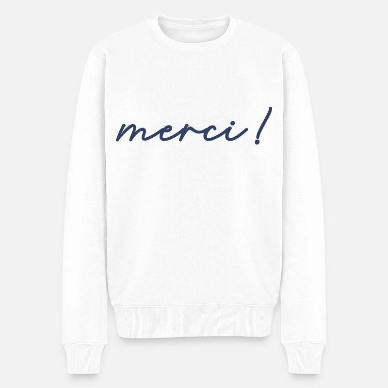 MERCI - Pull Premium bio Homme - blanc