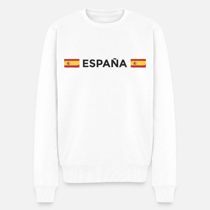 Spanien Fußball Trikot Spanische Flagge - Männer Premium Bio Pullover - Weiß