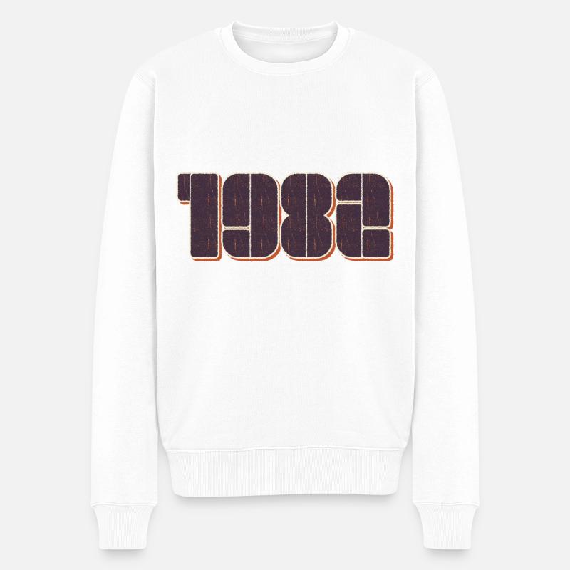 Retro 1982 - Männer Premium Bio Pullover - Weiß