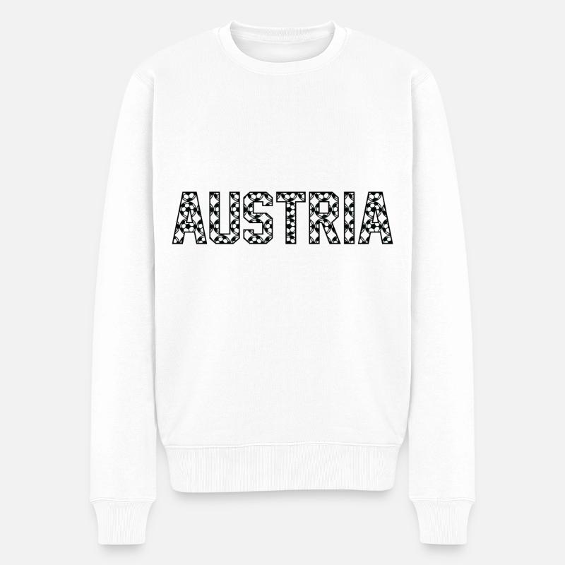 Österreich Fußball - Männer Premium Bio Pullover - Weiß