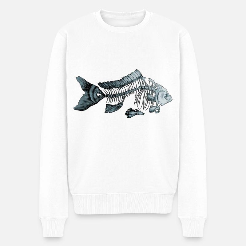 Blue Fish - Männer Premium Bio Pullover - Weiß