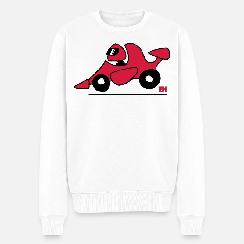 Rennwagen - Männer Premium Bio Pullover - Weiß