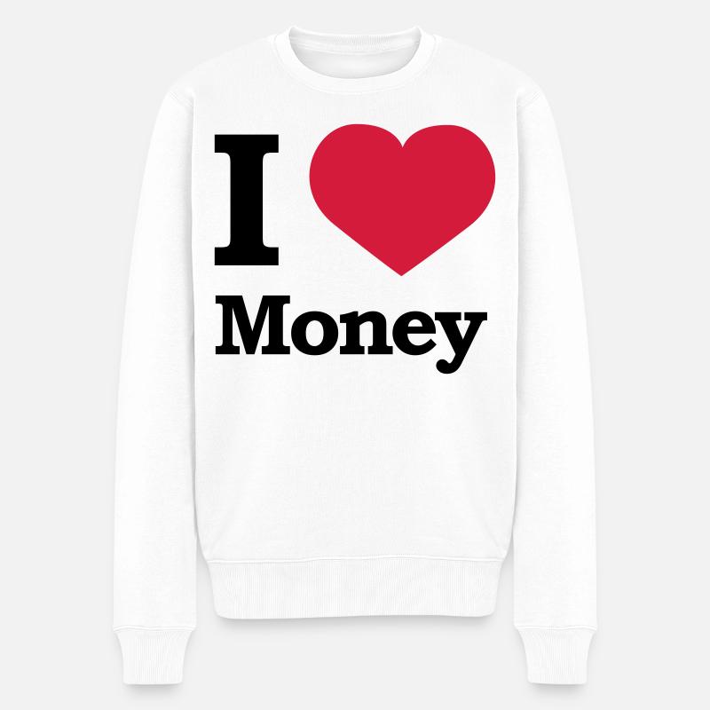 I love Money - Männer Premium Bio Pullover - Weiß