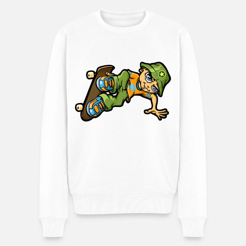 bboy in der Luft - Männer Premium Bio Pullover - Weiß