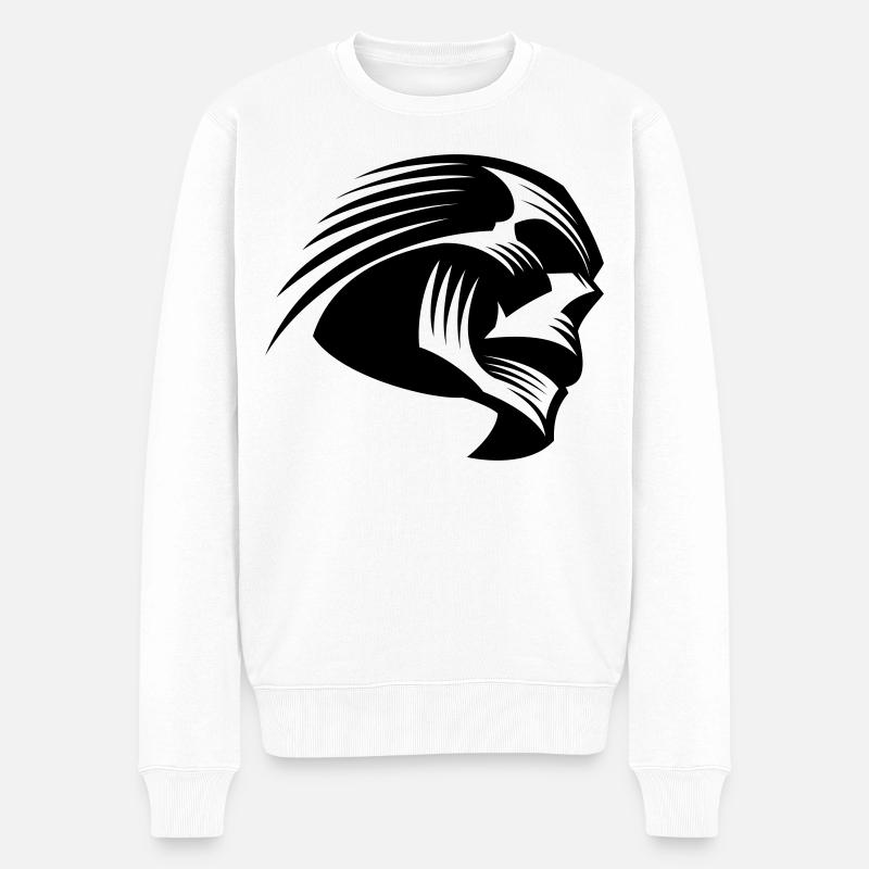 Totenkopf - Männer Premium Bio Pullover - Weiß