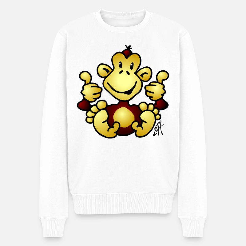 Singe - Pull Premium bio Homme - blanc