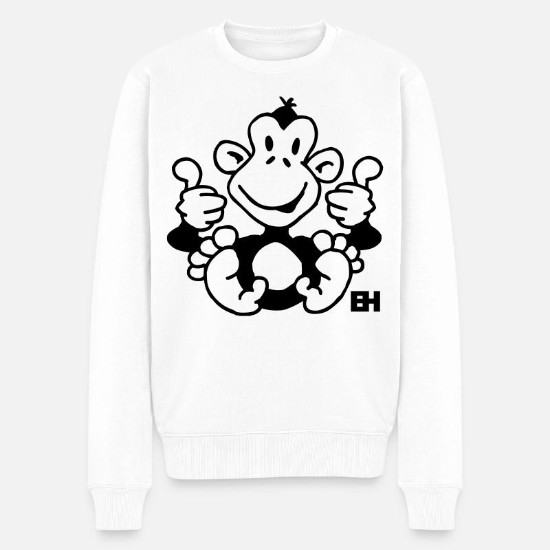 Singe - Pull Premium bio Homme - blanc